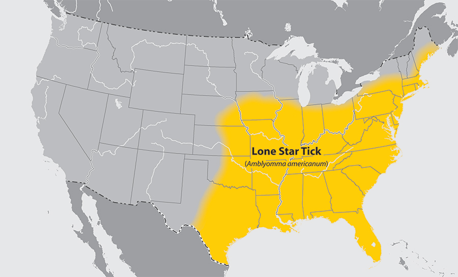 Lone Start Tick Map