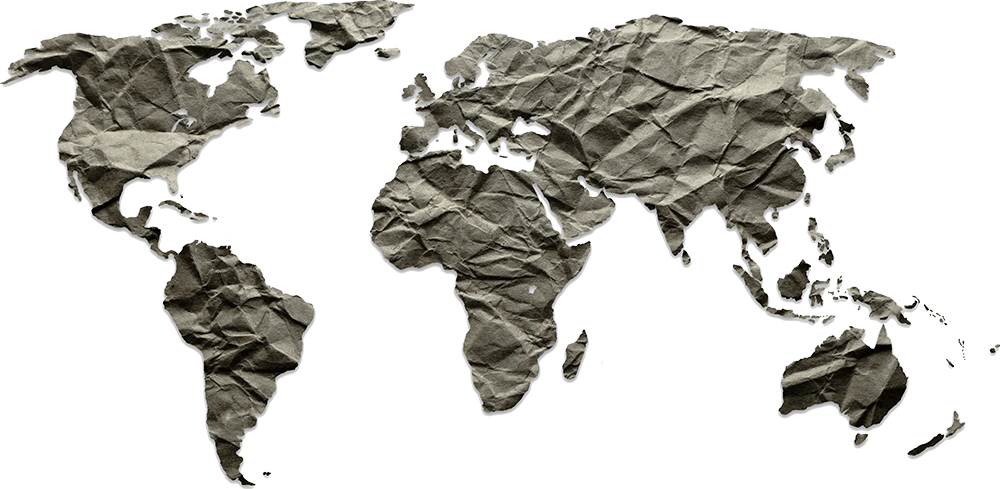 Paper world map